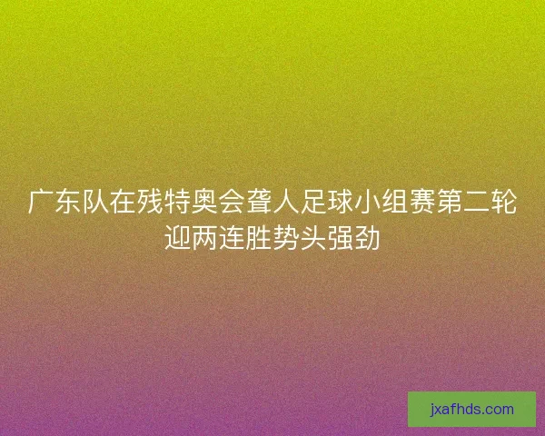 广东队在残特奥会聋人足球小组赛第二轮迎两连胜势头强劲